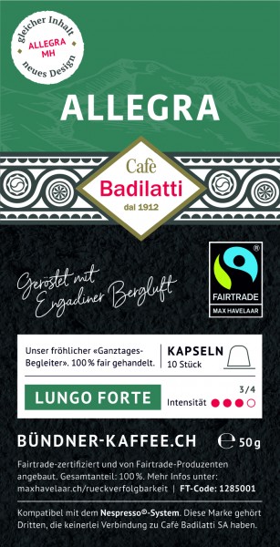 Allegra - Fairtrade Kapseln - Nespresso®-kompatibel