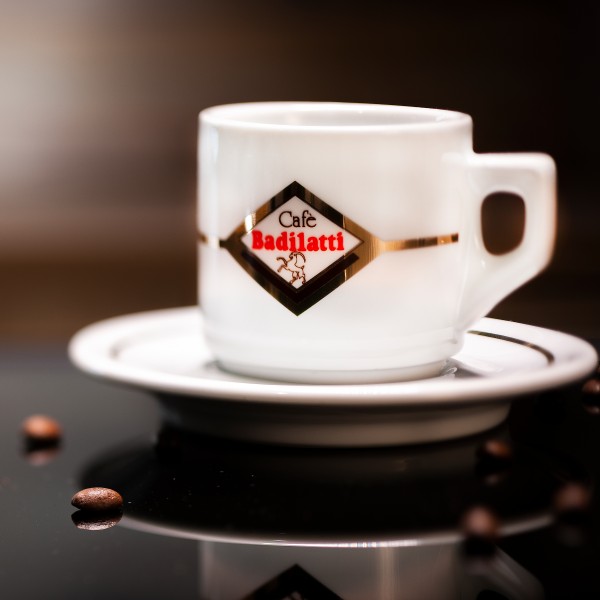 Badilatti Kaffee Crème Tasse mit Unterteller - 6 Stück